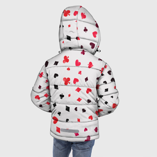 Зимняя куртка для мальчиков 3D Карточные масти, цвет светло-серый - фото 4