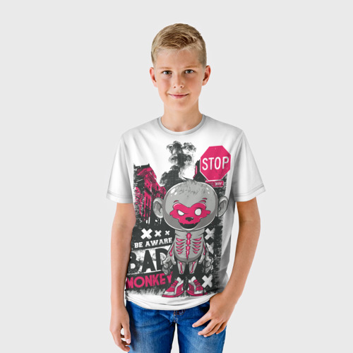 Детская футболка 3D Плохиш, цвет 3D печать - фото 3