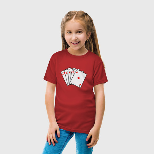 Детская футболка хлопок Флэш Рояль, цвет красный - фото 5