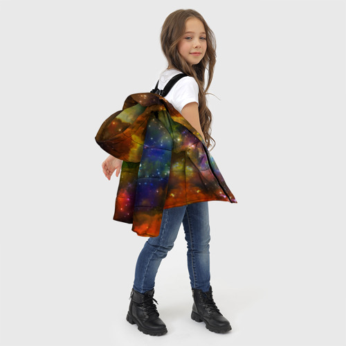 Зимняя куртка для девочек 3D с принтом Звёздный мир, фото #4