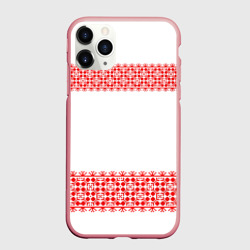 Чехол для iPhone 11 Pro Max матовый Славянский орнамент на белом