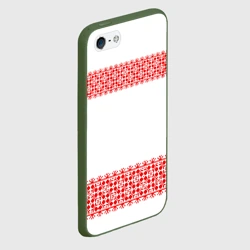 Чехол для iPhone 5/5S матовый Славянский орнамент на белом - фото 2