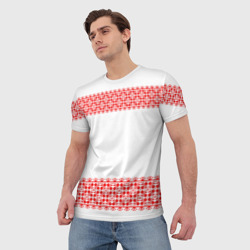 Мужская футболка 3D Славянский орнамент на белом - фото 2