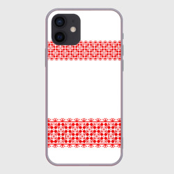 Чехол для iPhone 12 Mini Славянский орнамент (на белом)