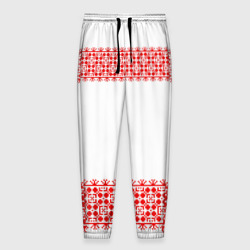 Мужские брюки 3D Славянский орнамент на белом