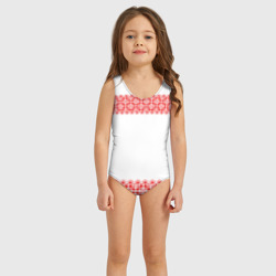 Детский купальник 3D Славянский орнамент на белом