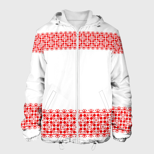 Мужская куртка 3D Славянский орнамент на белом, цвет 3D печать