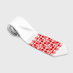 Галстук 3D Славянский орнамент на белом