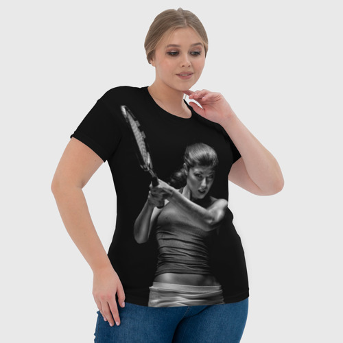 Женская футболка 3D Всемирный теннис, цвет 3D печать - фото 6