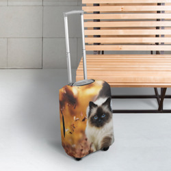 Чехол для чемодана 3D Котик в листьях - фото 2
