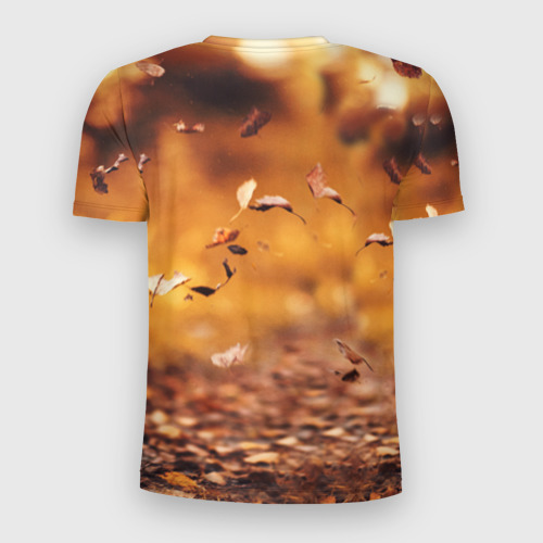 Мужская футболка 3D Slim Котик в листьях, цвет 3D печать - фото 2