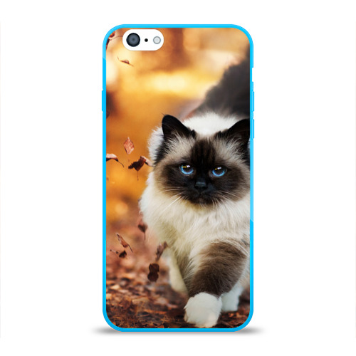 Чехол для iPhone 6/6S глянцевый Котик в листьях Фото 01 Чехол для iPhone 6/6S глянцевый Котик в листьях Фото 01