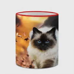 Кружка с полной запечаткой Котик в листьях - фото 2