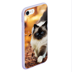 Чехол для iPhone 7/8 матовый Котик в листьях - фото 2