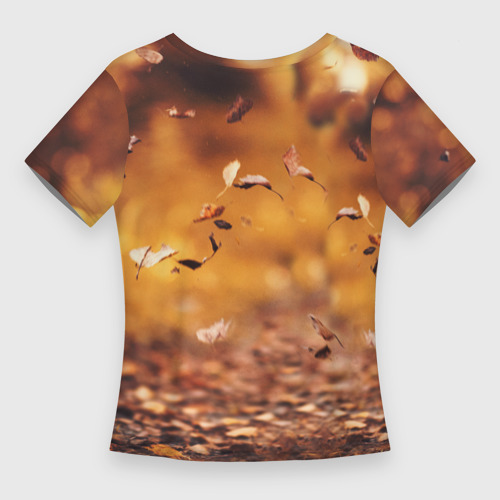 Женская футболка 3D Slim Котик в листьях - фото 2
