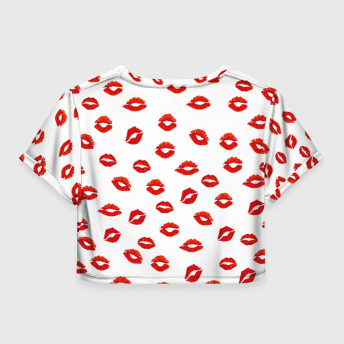 Женская футболка Crop-top 3D Поцелуйчики, цвет 3D печать - фото 2