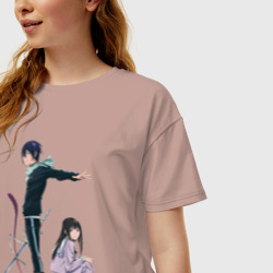 Женская футболка хлопок Oversize Ято и Хиёри - фото 2
