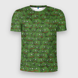 Мужская футболка 3D Slim Грустные лягушки