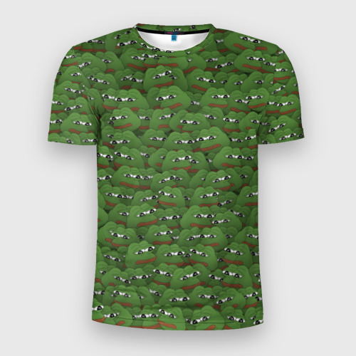 Мужская футболка 3D Slim Грустные лягушки, цвет 3D печать