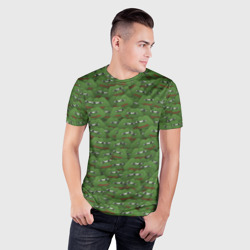 Мужская футболка 3D Slim Грустные лягушки - фото 2
