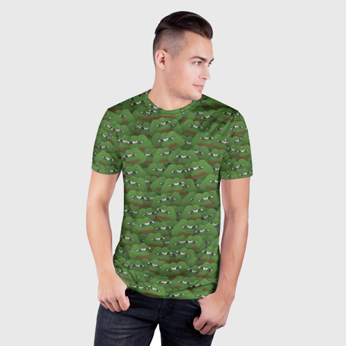 Мужская футболка 3D Slim Грустные лягушки, цвет 3D печать - фото 3