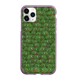 Чехол для iPhone 11 Pro Max матовый Грустные лягушки