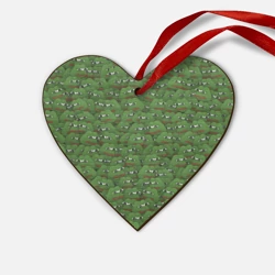 Деревянная игрушка Сердце Грустные лягушки Пере паттерн