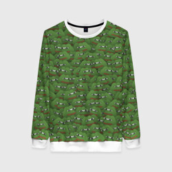 Женский свитшот 3D Грустные лягушки Пере паттерн