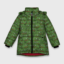 Зимняя куртка для девочек 3D Грустные лягушки