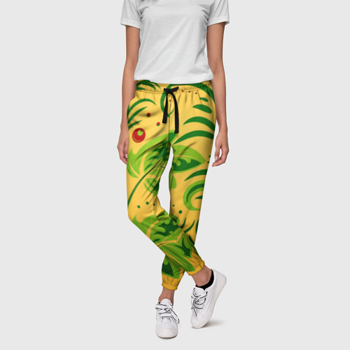 Женские брюки 3D Хохлома 5, цвет 3D печать - фото 3