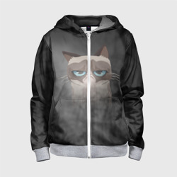 Детская толстовка 3D на молнии Grumpy Cat