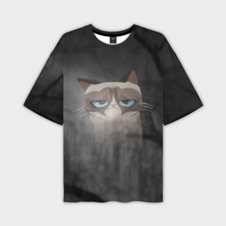 Мужская футболка oversize 3D Grumpy Cat