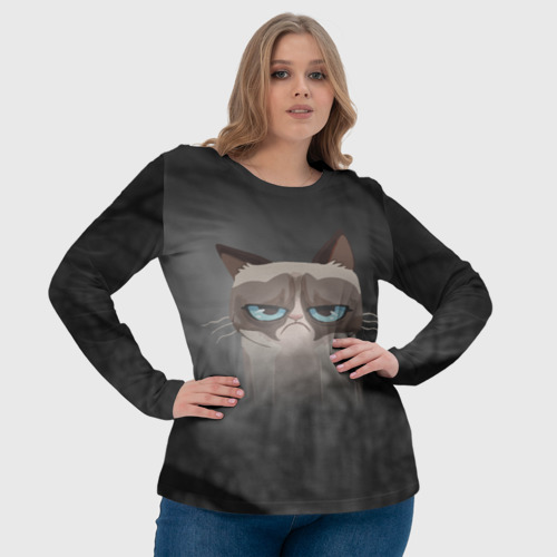 Женский лонгслив 3D Grumpy Cat - фото 6