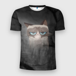 Мужская футболка 3D Slim Grumpy Cat