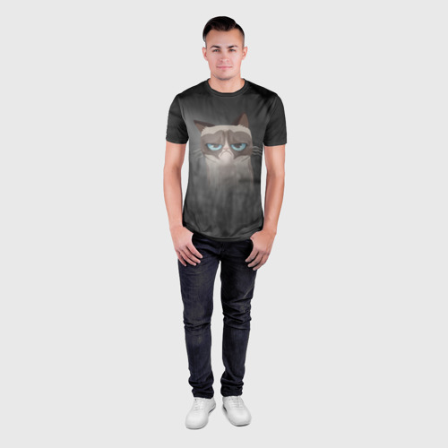 Мужская футболка 3D Slim Grumpy Cat, цвет 3D печать - фото 4