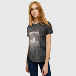Женская футболка 3D Grumpy Cat - фото 2