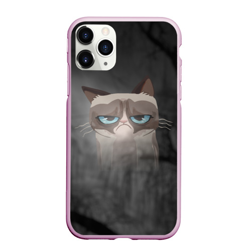 Чехол для iPhone 11 Pro Max матовый Grumpy Cat, цвет розовый