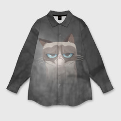 Женская рубашка oversize 3D Grumpy Cat