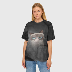 Женская футболка oversize 3D Grumpy Cat - фото 2