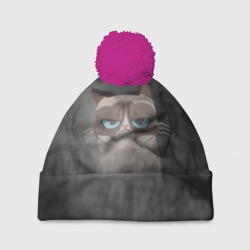 Шапка 3D c помпоном Grumpy Cat
