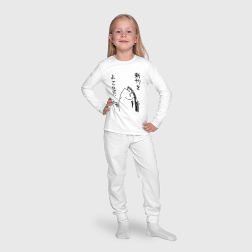Детская пижама с лонгсливом хлопок Fishgun, цвет белый - фото 7
