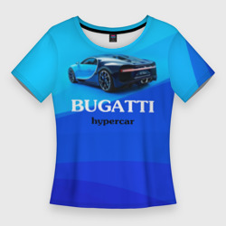 Женская футболка 3D Slim Bugatti hypercar