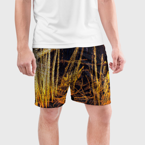 Мужские шорты спортивные Заштриховка, цвет 3D печать - фото 3