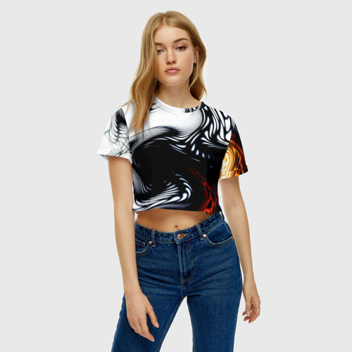 Женская футболка Crop-top 3D Abrupt, цвет 3D печать - фото 4