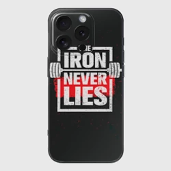 Чехол для iPhone 16 Pro Max силиконовый с защитой камеры Bodybuilding: Железо не лжёт