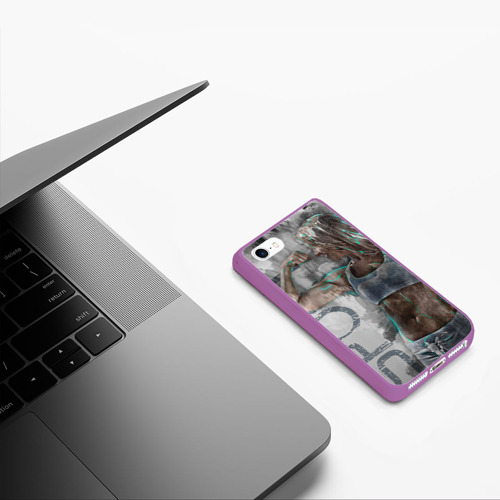 Чехол для iPhone 5/5S матовый Фитоняшка, цвет фиолетовый - фото 5