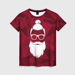 Женская футболка 3D Санта хипстер