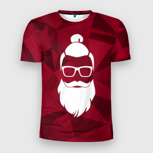 Мужская футболка 3D Slim Санта хипстер, цвет 3D печать