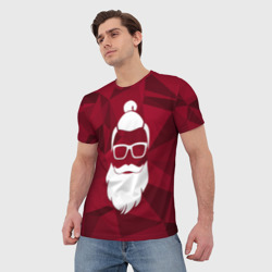 Мужская футболка 3D Санта хипстер - фото 2
