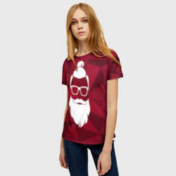 Женская футболка 3D Санта хипстер - фото 2